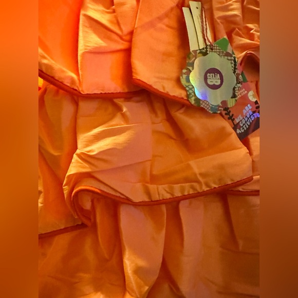 Elegant Orange Ruffle Dress - Picture 4 of 4